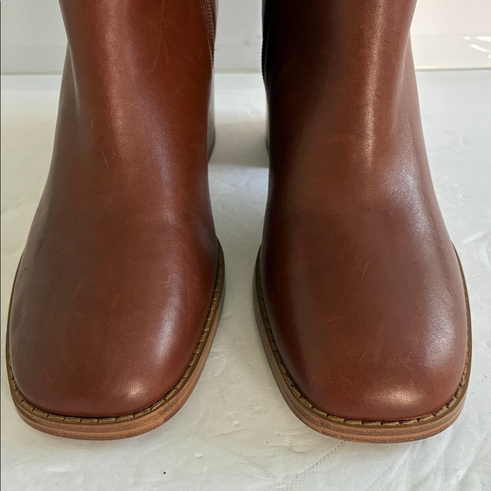 Marc Fisher Lianna Women's Brown Leather Block Heel Ankle Boots Size 9.5 NEW - Picture 7 of 10